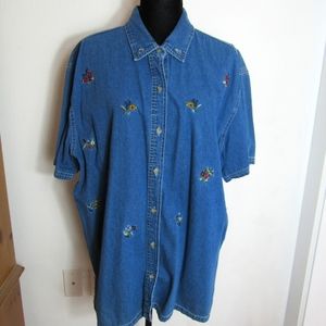 Vintage Bobbie Brooks Embroidered Jean Shirt